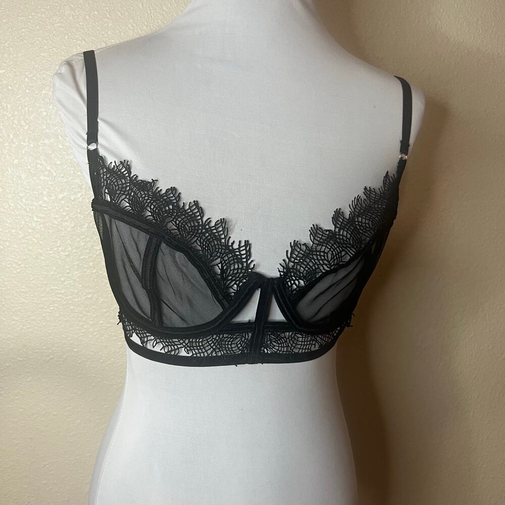 Bluebella black mesh wispy longline bralette 32DD